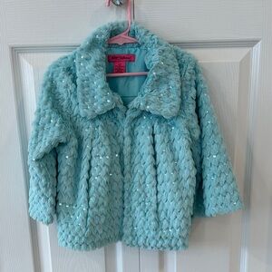 Betsey Johnson Blue sequin Jacket size medium